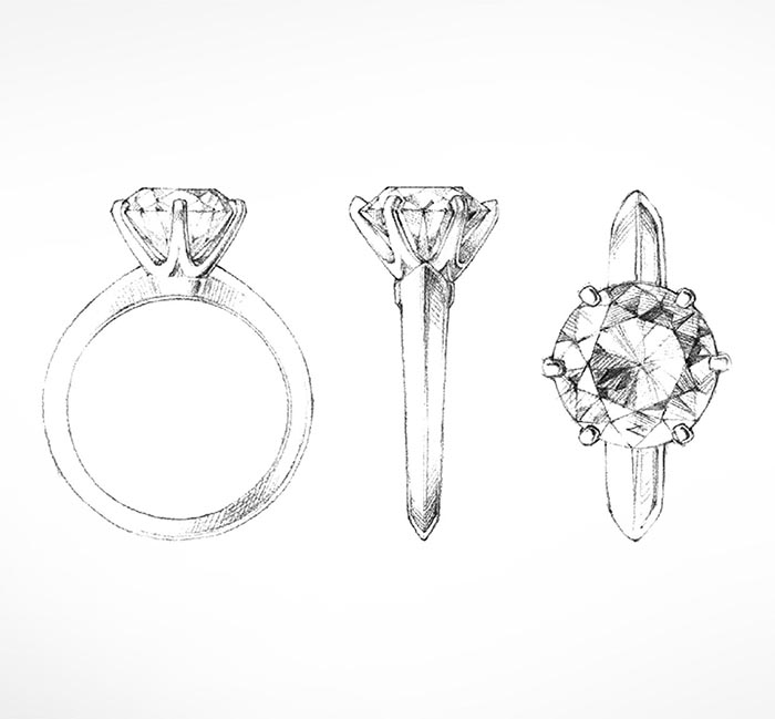 Klasszikus Tiffany foglalatos gyűrű